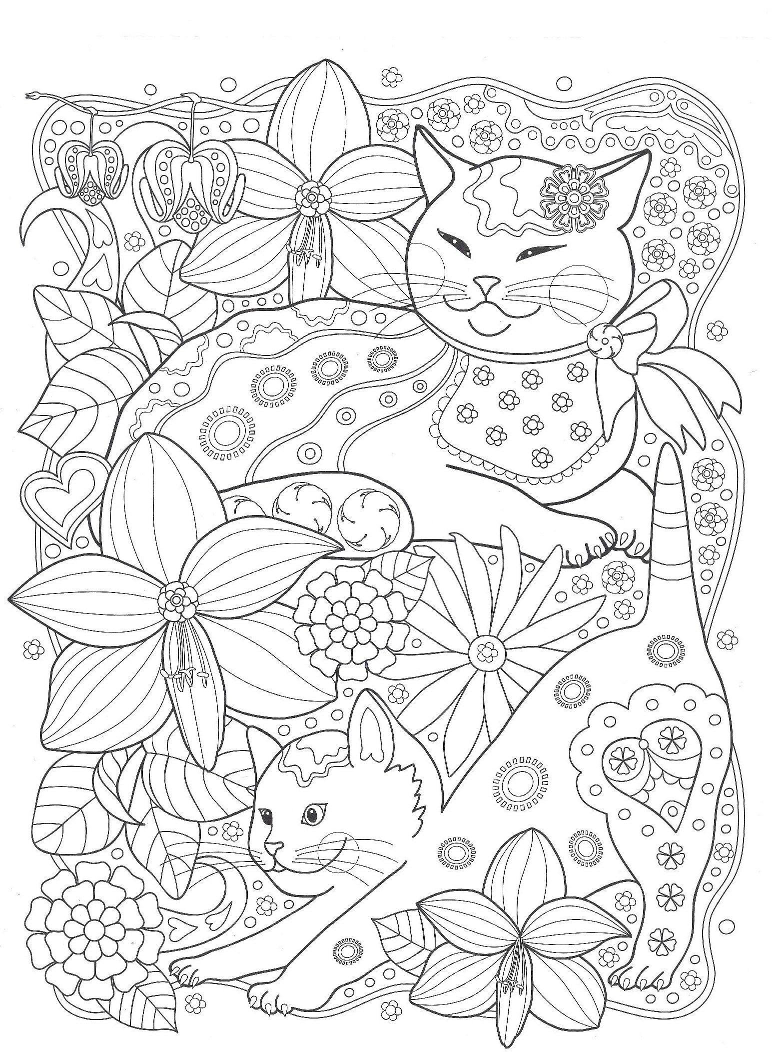 Кошки с цветами