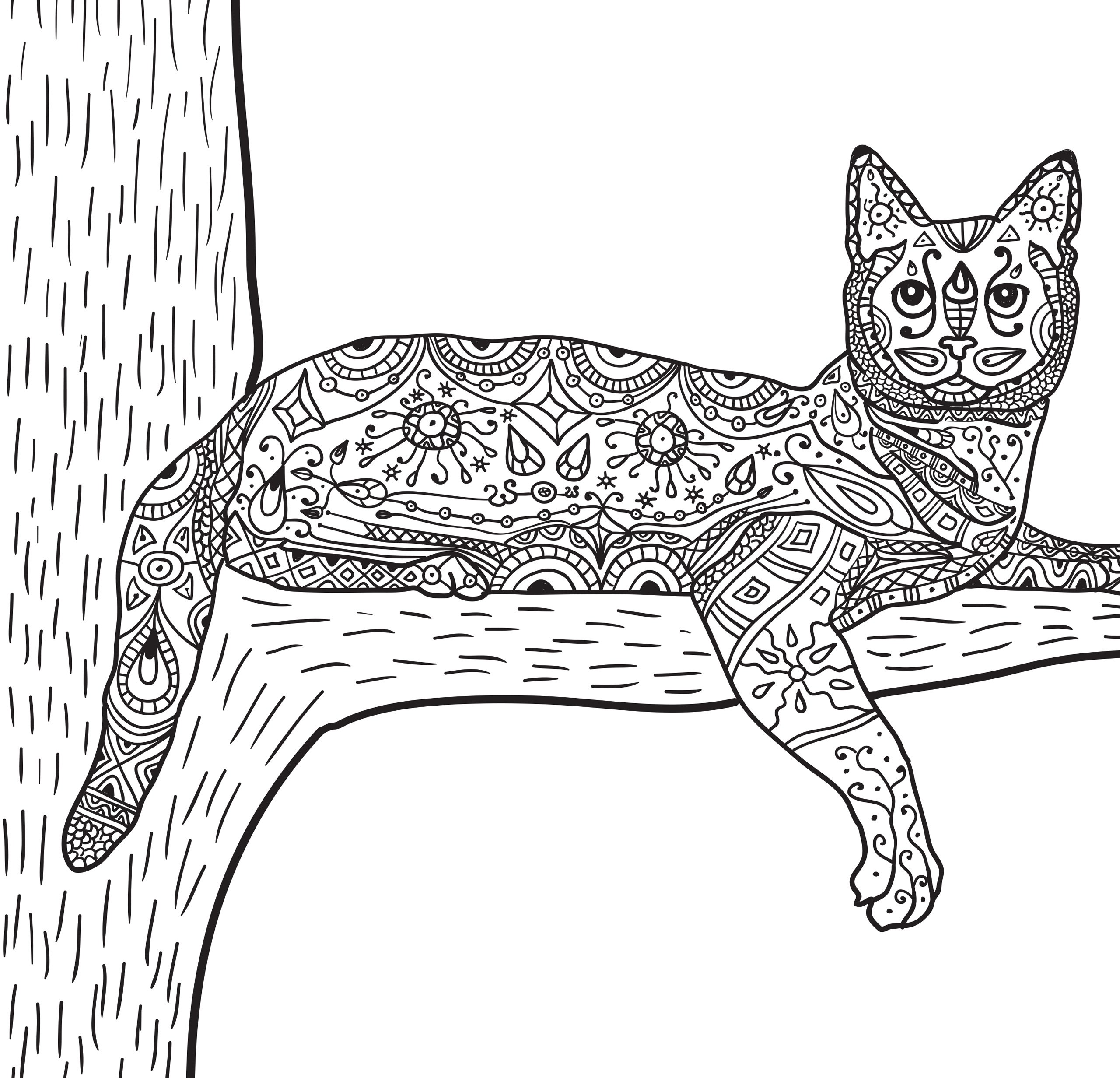 Кошка на дереве