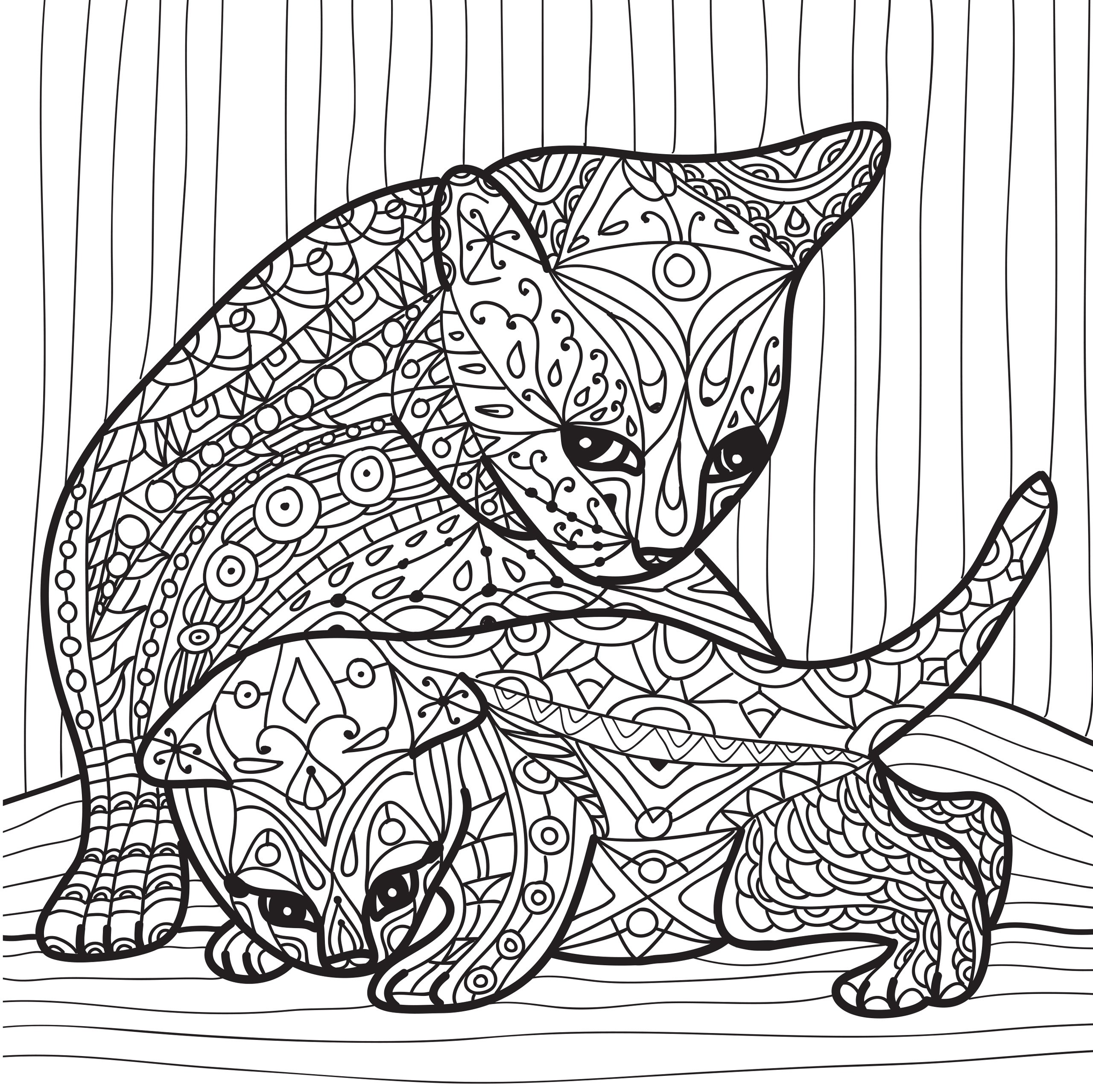 Кошка с котенком