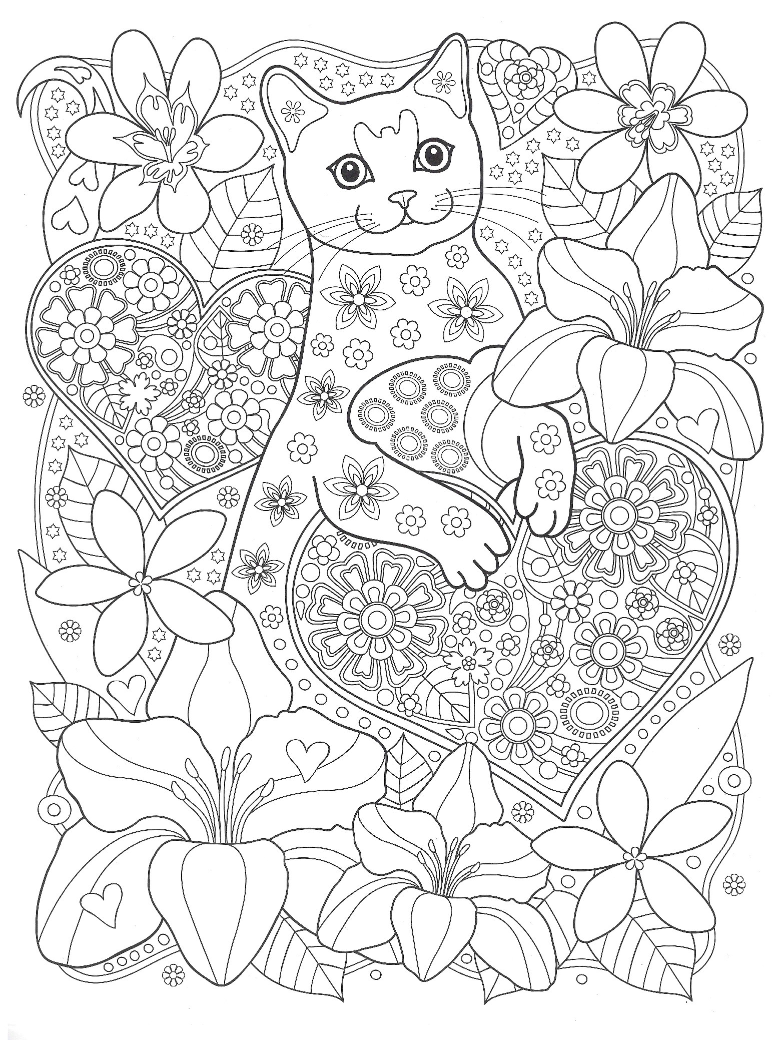 Кот с сердцами