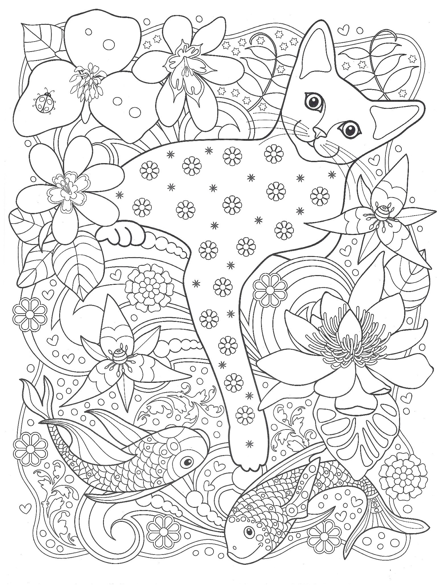 Кошка и рыбки